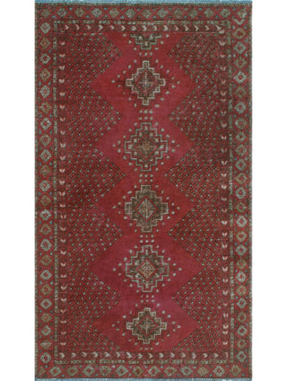 Vintage Distressed Wazhmah Red/Brown Runner, 3'5 x 6'3