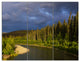 Lake on Alaska under Clouds, Landscape Triptych Canvas Print, 36x28, 3 Panels