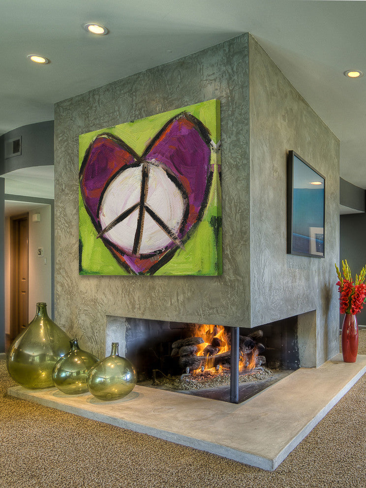 "Peace Heart" Painting Print on Canvas by Tori Campisi