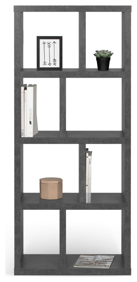 Berlin 4 Levels Bookcase, 70 cm., Concrete Look