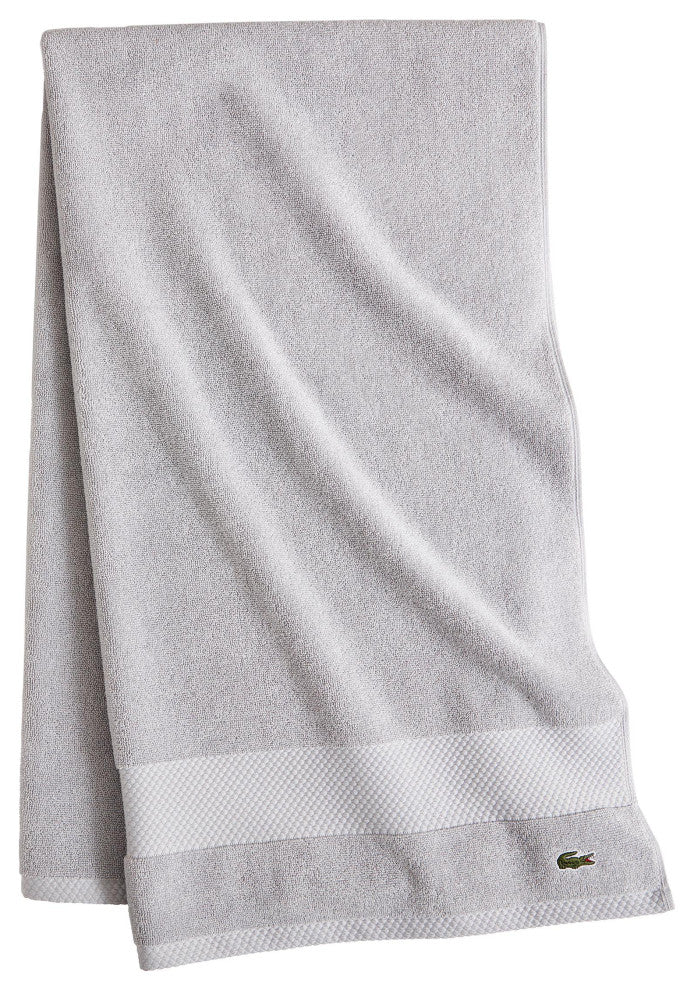 Lacoste Heritage Supima Cotton Solid Bath Sheet, Micro Chip