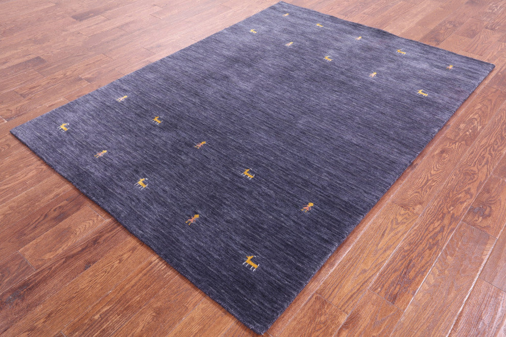 5' 0" X 7' 0" Persian Gabbeh Handmade Wool Rug - Q15277