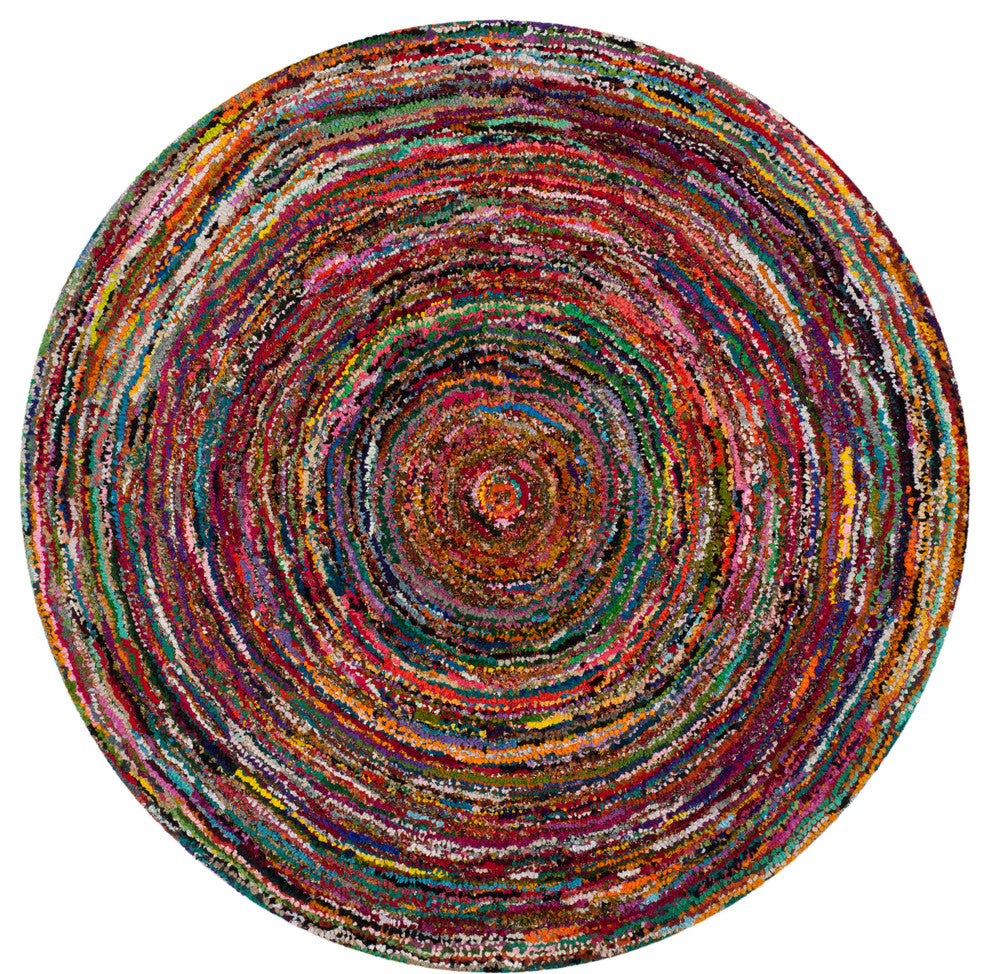 Safavieh Nantucket Collection NAN315 Rug, Multi, 6' Round