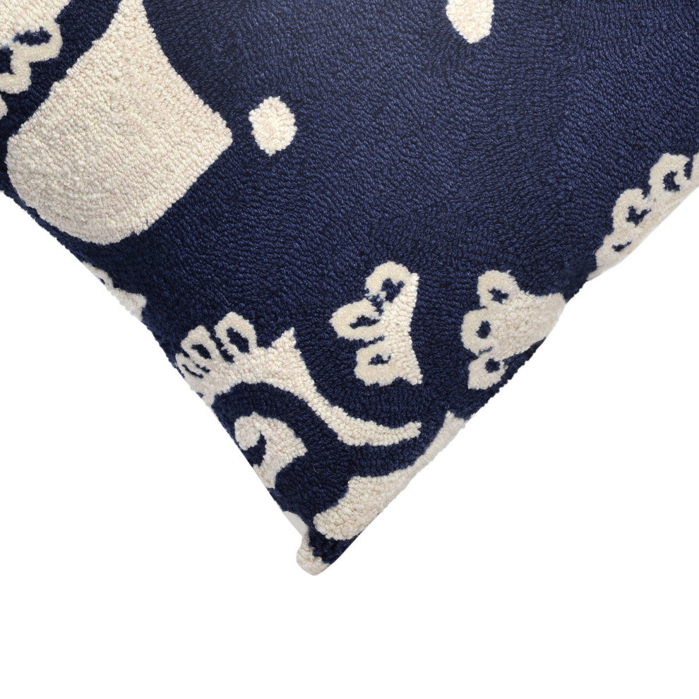 Frontporch Octopus Pillow, Navy, 18"x18"