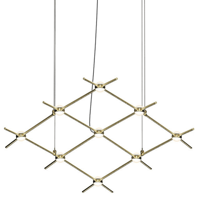 Sonneman 21Q-RW3312-27 Constellation Aquarius Minor 9 Light 67"W - Satin Brass