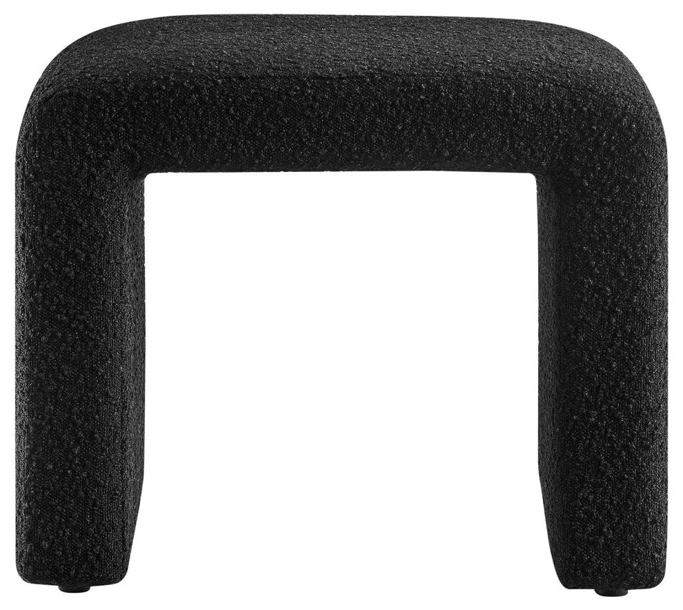 Simba Boucle Fabric Waterfall Stool - Black