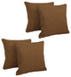 18" Double-Corded Solid Outdoor Square Throw Pillows, Set of 4, Mocha