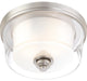 Contemporary Decker 2-Light Medium Flush, Brushed Nickel Finish