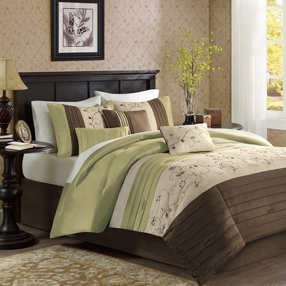 Madison Park Polyoni Solid 7-Piece Comforter Set, King