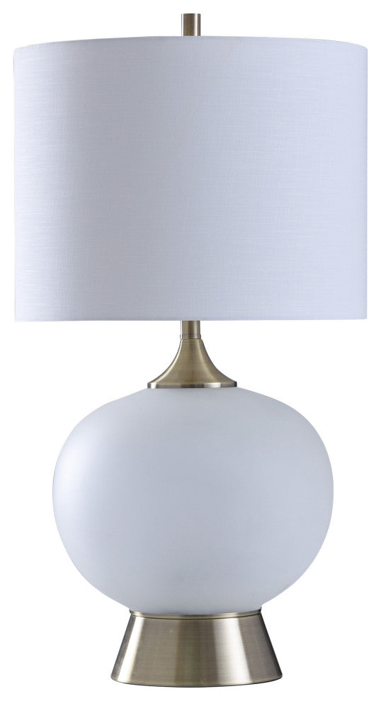 Gemma Moon Glow Table Lamp and Soft Glow Night Light White Fabric Shade