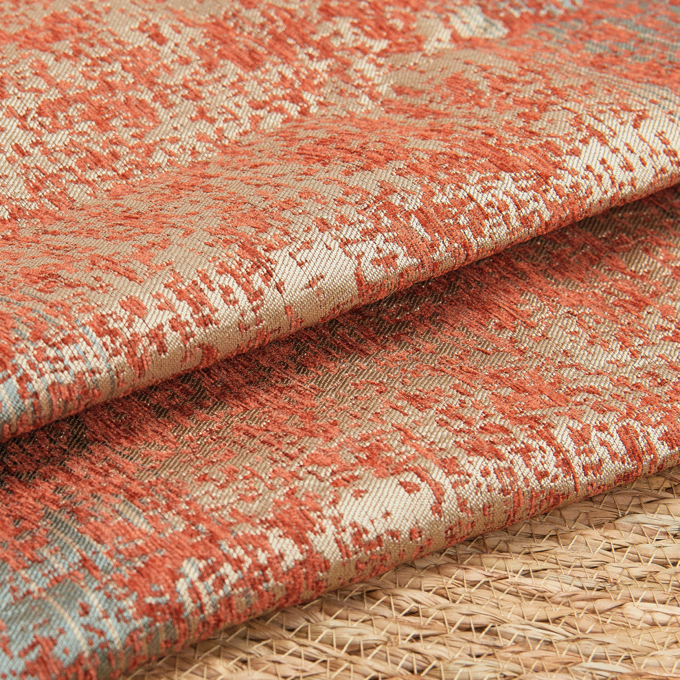 Jacquard Chenille Big Zipper Pillow Cover Set, Orange, 2 Piece, 20"x20"