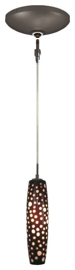 Light Low Voltage Pendant And Canopy Kit, Dense Circles Bronze, Grooves Bronze