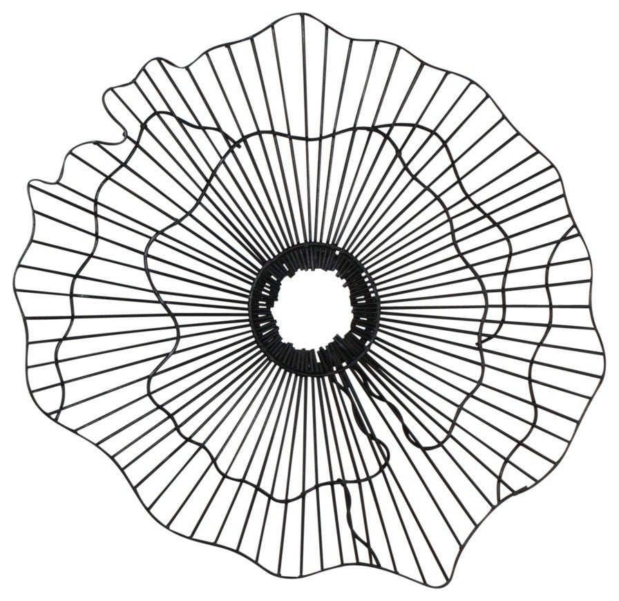 Black Wire Flower Wall Decor