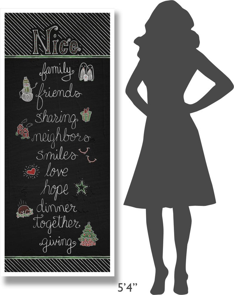 "Christmas Chalkboard Nice" Digital Paper Print by Elyse DeNeige, 26"x62"