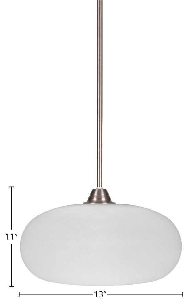 Paramount 1-Light Mini Pendant, Brushed Nickel, 13" White Muslin Glass