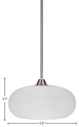 Paramount 1-Light Mini Pendant, Brushed Nickel, 13" White Muslin Glass