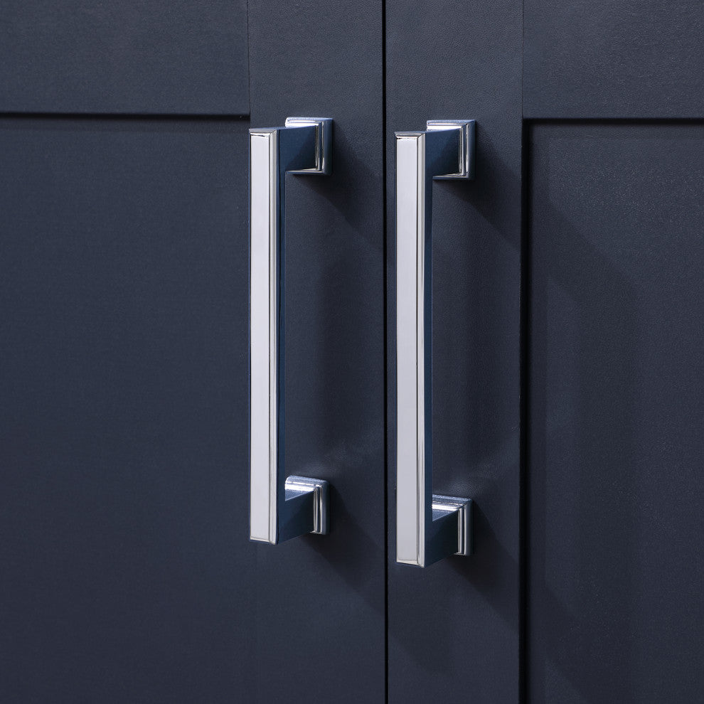 Ove Decors Vegas Single Sink Bathroom Vanity Set With Countertop, White, Midnight Blue, 30"