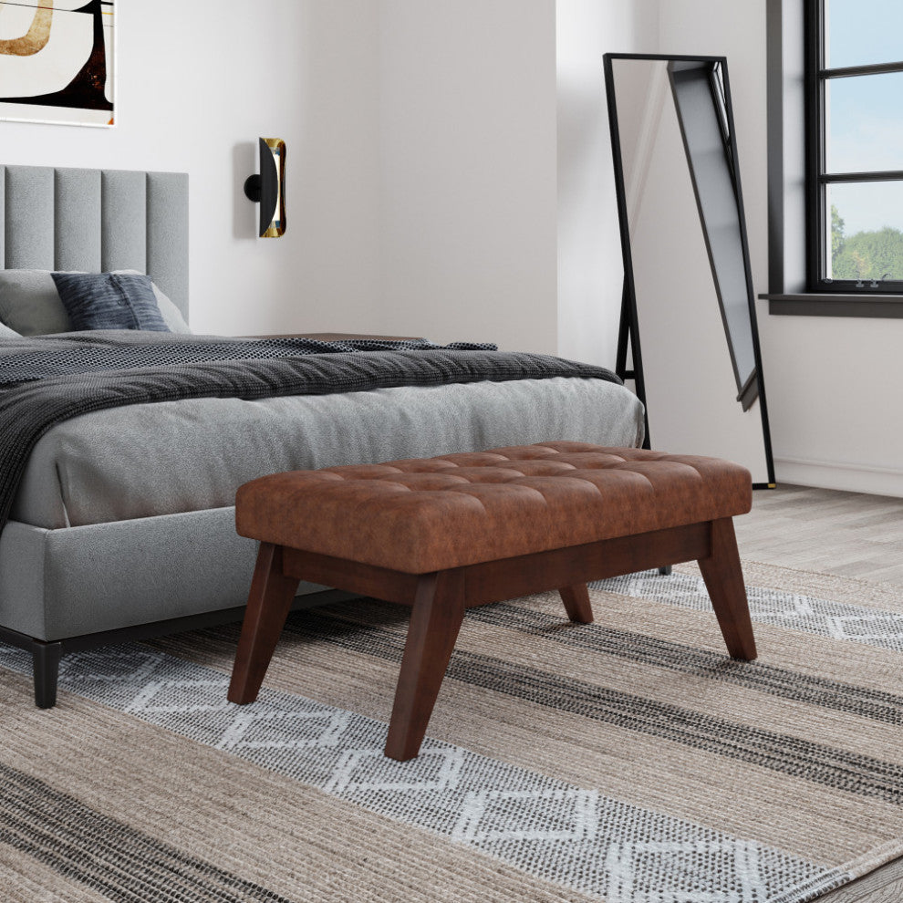 Draper Mid Century Tufted Ottoman Bench