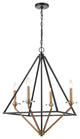 Innovations 331-4CR-BBG-BB-C35-LED 4-Light Chandelier, Black Brushed Brass