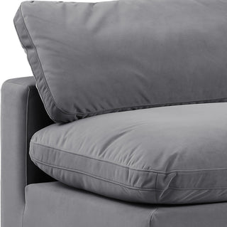 Comfy Upholstered Modular Sofa, Grey, 4-Piece: 4 Armless Chair, Velvet