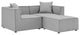 Saybrook Outdoor Patio Upholstered Loveseat and Ottoman Set Gray