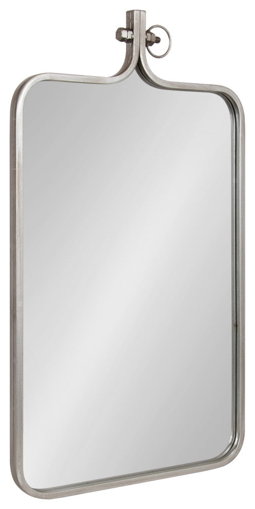 Yitro Framed Wall Mirror, Silver, 20"x35"