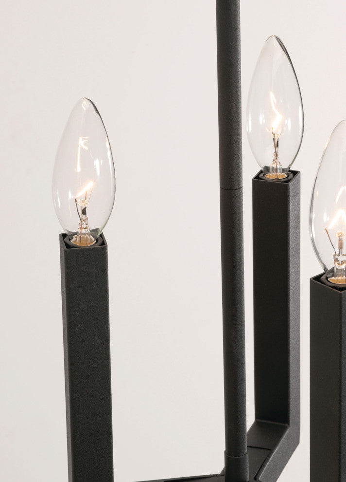 Grace 3 Light Mini-Pendant, Candelabra Base, Black