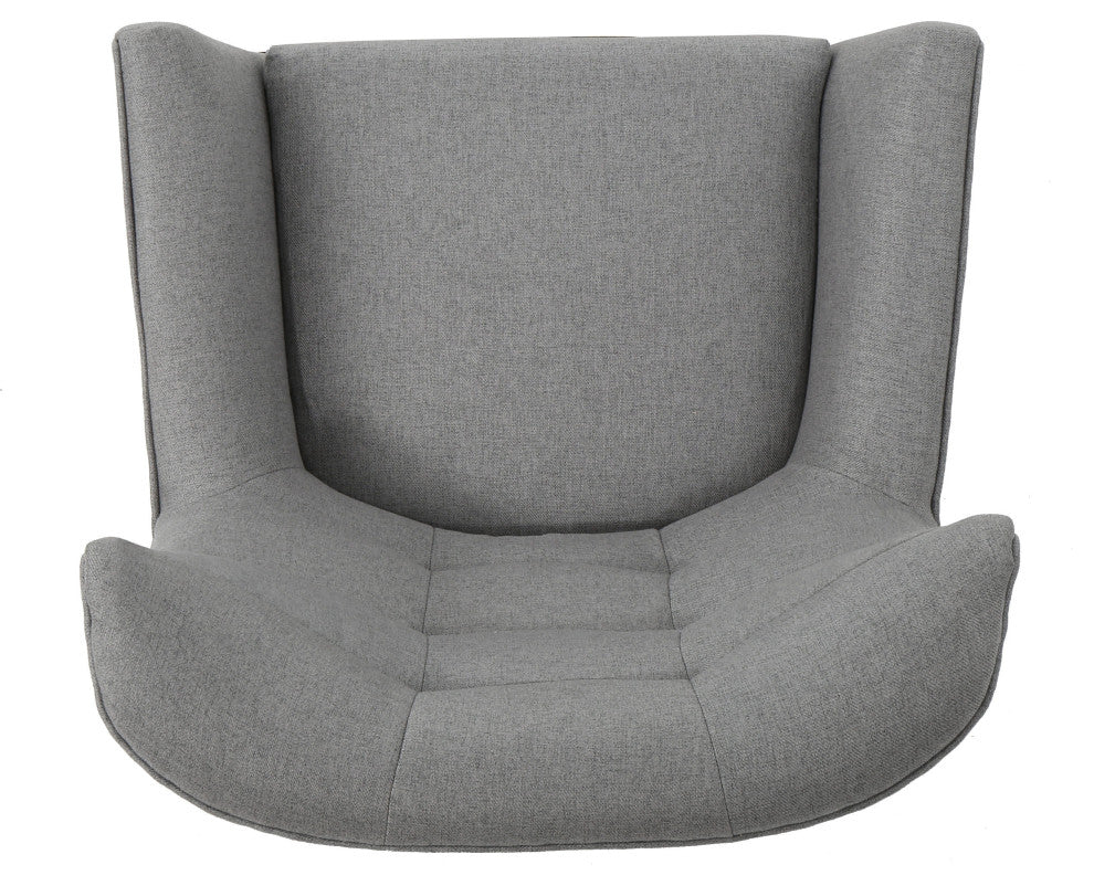 GDF Studio Temescal Mid Century Modern Dark Teal Fabric Club Chair, Gray
