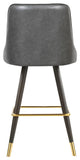 Portnoy Faux Leather Upholstered Bar Stool, Set of 2, Grey