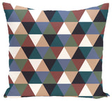 Triangles! Geometric Print Outdoor Pillow, Mahogany, 20"x20"
