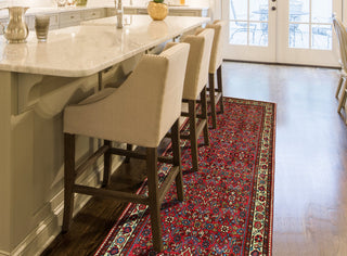 Fine Vintage Distressed Yul Red/Ivory Runner, 3'6 x 10'3