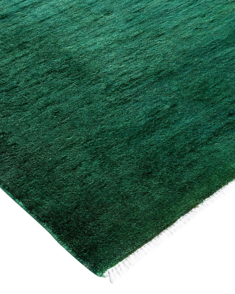 Overdyed, One-of-a-Kind Hand-Knotted Area Rug Green, 8'2"x10'5"