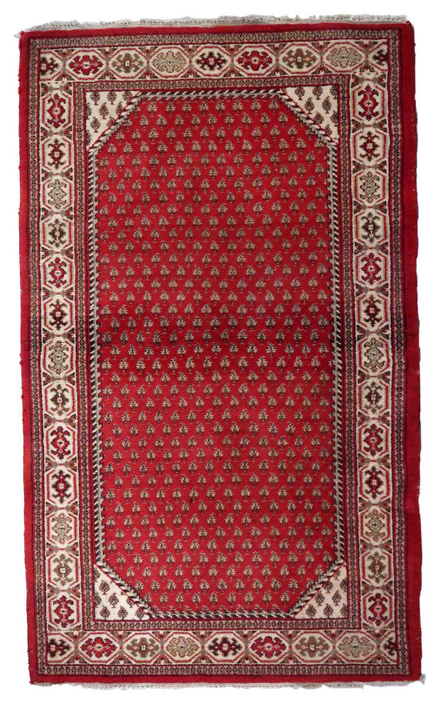 Handmade Vintage Indian Seraband Rug 3'x5.2', 92cmx161cm, 1970s