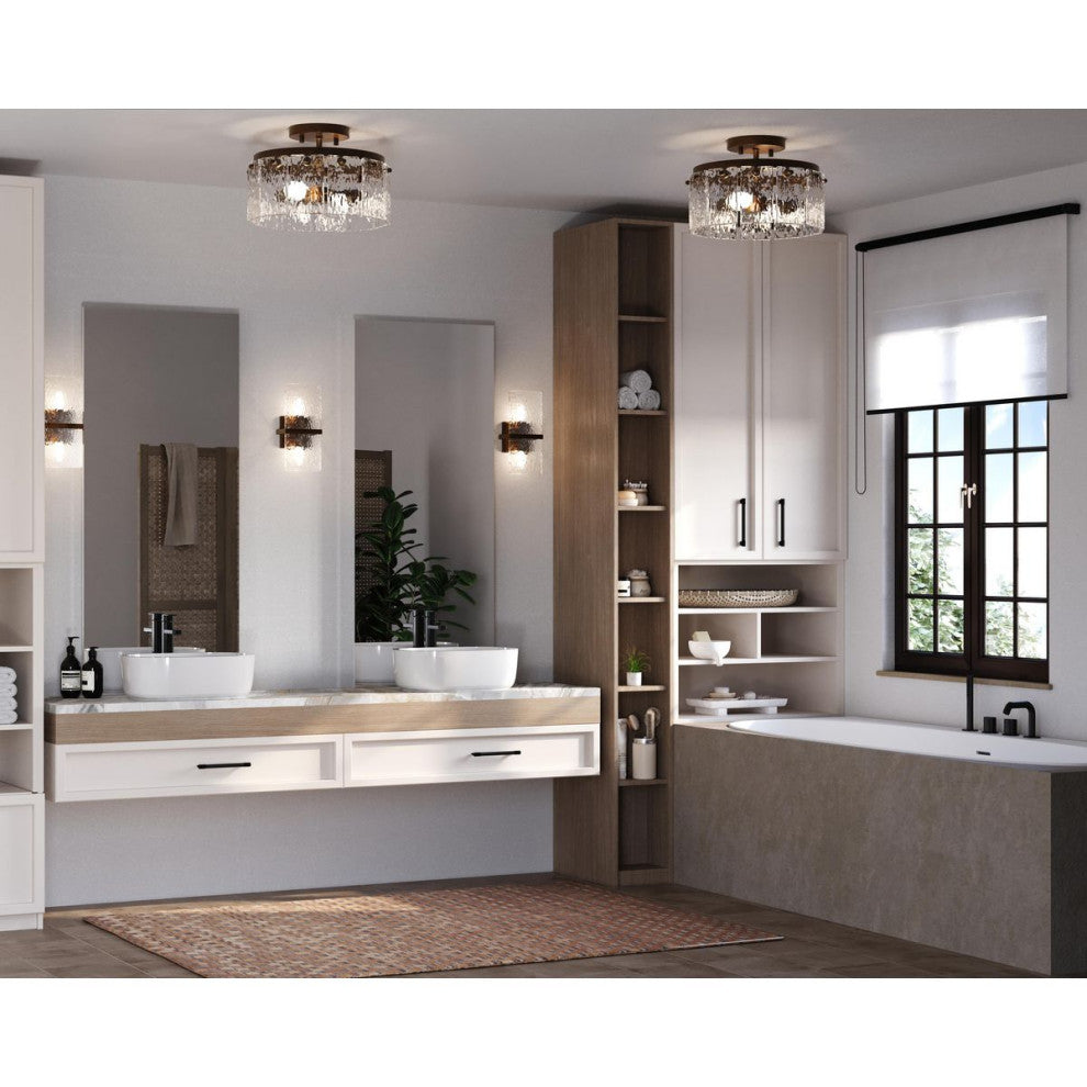 Chevall Collection 2-Light Modern Organic Wall Sconce, Gold Ombre