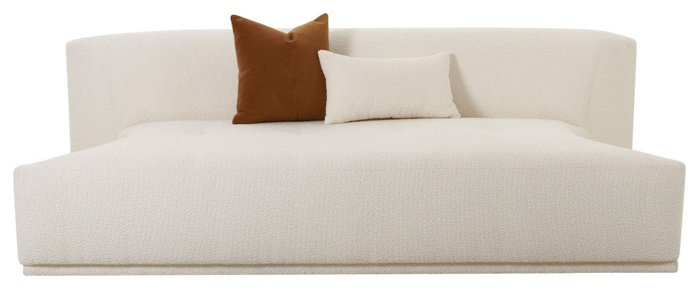 Fickle Cream Boucle Modular Armless Loveseat