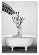 Sylvie Giraffe in Tub Framed Canvas by Amy Peterson, White 23x33