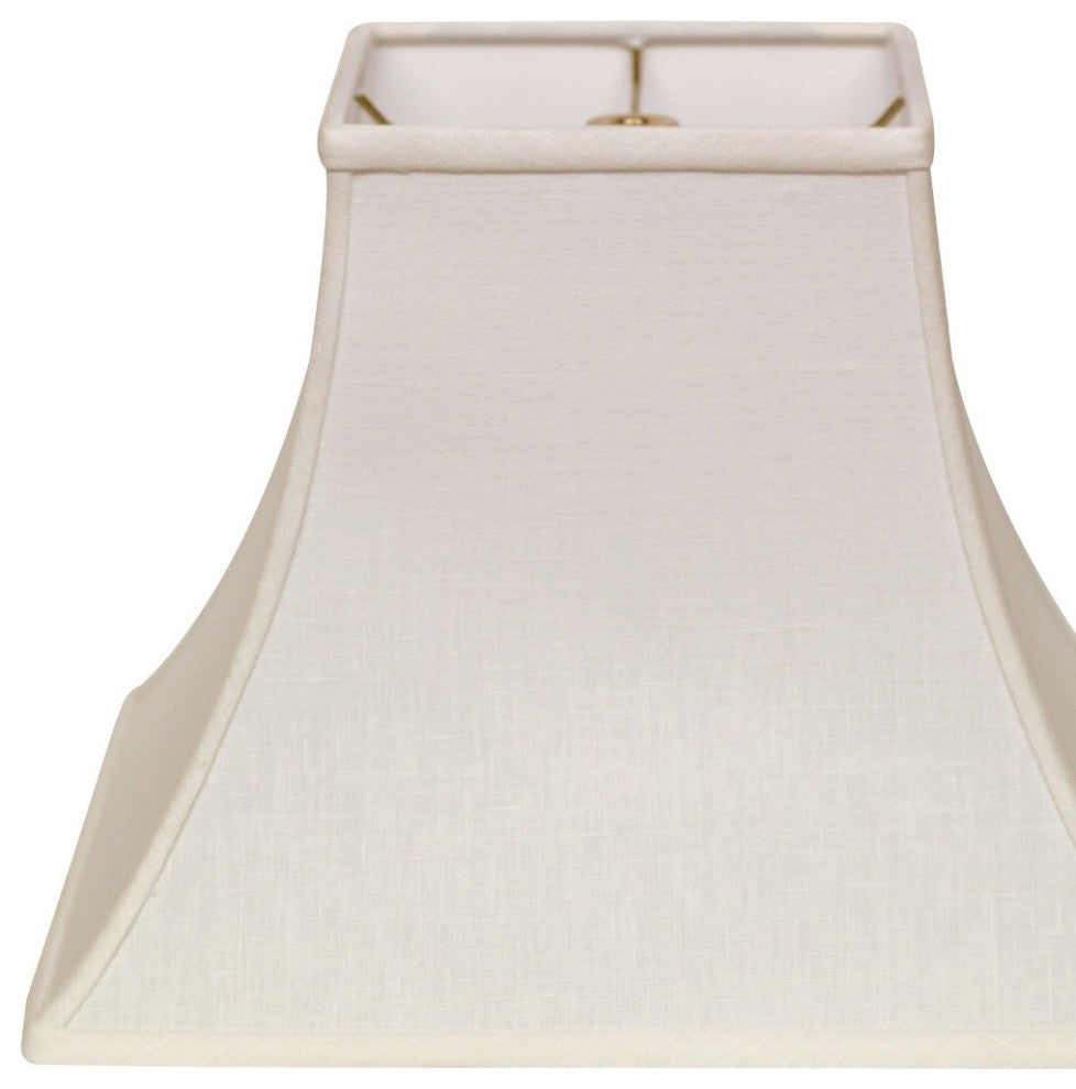12" White Premium Square Bell Slanted Linen Lampshade