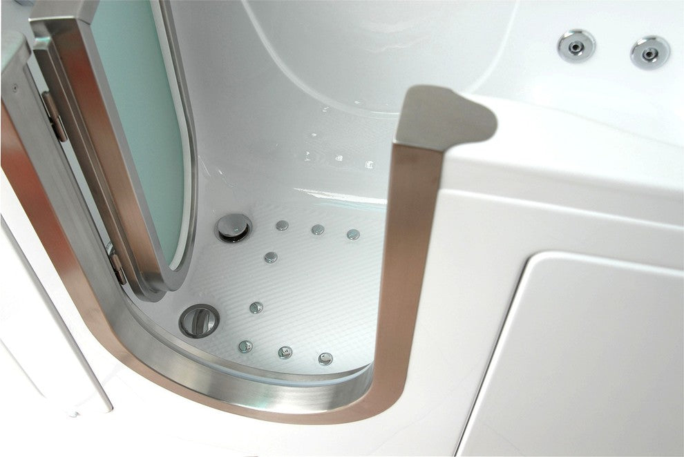 Ella Deluxe Air & Hydro Massage Acrylic Walk In Bath Left Side Door and Drain