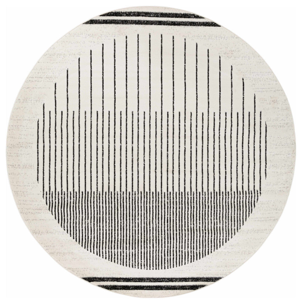 Hauteloom Angus Abstract Area Rug, Black/Charcoal/Light Gray, 6'7"x9'