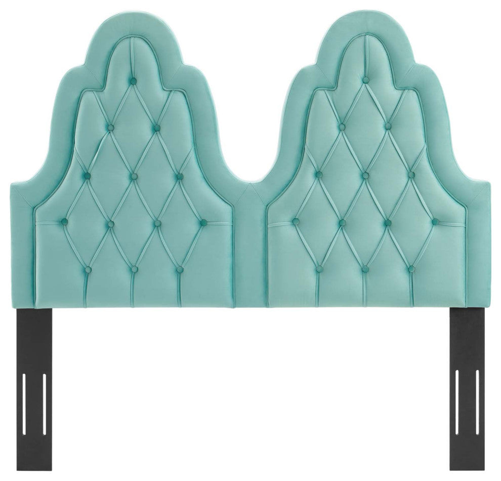 Augustine Tufted Performance Velvet Full/Queen Headboard Mint