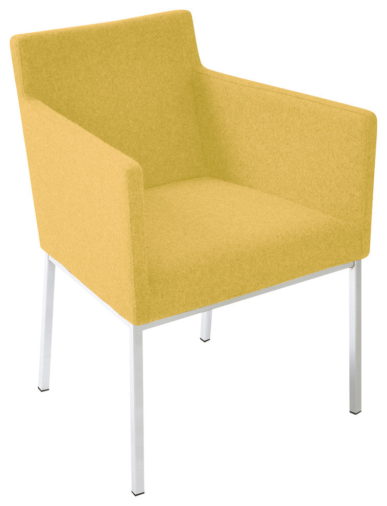 Harput Chrome Chair, Chrome Base, Amber Camira Wool