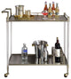 Benzara BM269070 2 Tier Serving Cart With Acrylic and Metal Frame, Brass