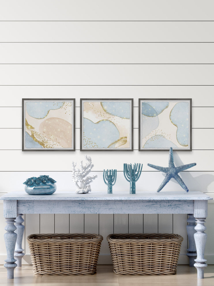 Abandoned Coast Triptych, 3-Piece Set, 18x18 Panels