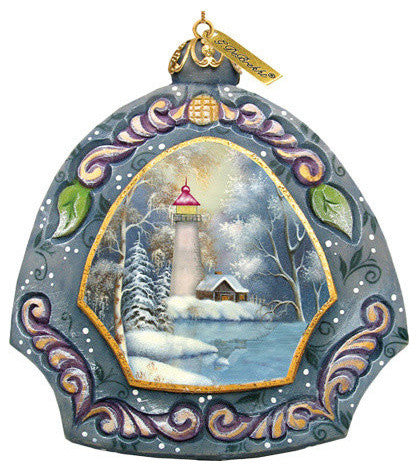 Hand Painted Scenic Ornament Harbor Light