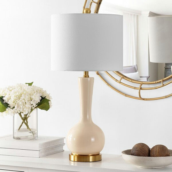 Safavieh Gaetna Glass Table Lamp Ivory