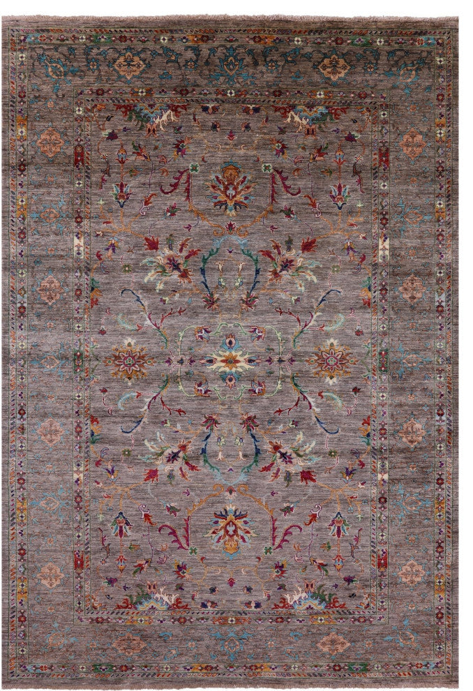 7' 0" X 10' 2" Persian Tabriz Hand Knotted Wool Rug - Q12485
