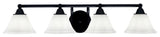 Paramount 4-Light Bath Bar, Matte Black, 7" White Muslin Glass