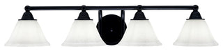 Paramount 4-Light Bath Bar, Matte Black, 7" White Muslin Glass