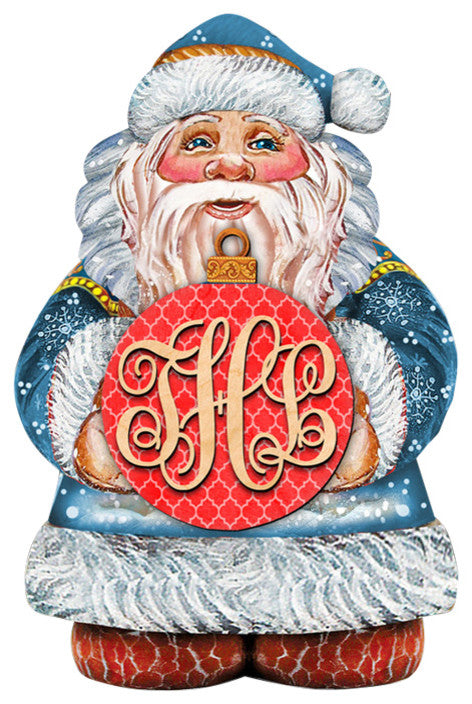 Merry Christmas Santa Red Ball Personalized Door Hanger