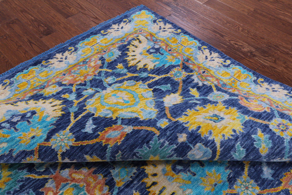 8' Square Turkish Oushak Handmade Wool Rug - Q13447